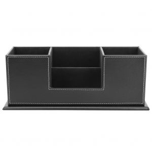 Boite de rangement multifonction en cuir PU, organiseur de bureau, porte-stylo, fournitures de bureau a domicile - Neuf