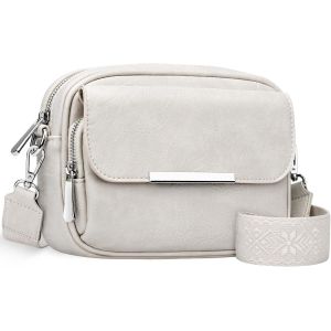 RFCBC-Sac Bandoulière Femme Petit Sacs a Main Femmes en Cuir PU Léger Multi-poches Sacoche avec 12 Fentes Cartes Tendance Pochette Bandoulière Femme avec Large Sangle Réglable - Neuf