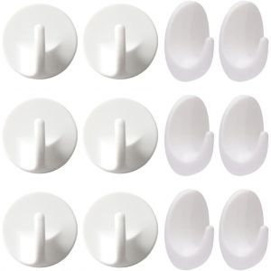 Yemaesre-Lot De 12 Crochets Auto-Adhésifs En Plastique Multi-U S Avec Bandes Adhésives Pour Salle De Bain, Cuisine, Sac, Manteau, Tissu, Pot De Fleurs - Neuf