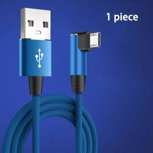 Micro C&acirc;ble Usb De Charge Rapide 3a,C&acirc;ble De Donn&eacute;es Coud&eacute; &Agrave; 90 Degr&eacute;s Pour Samsung Xiaomi Oppo Vivo,C&acirc;ble Usb Pour Chargeur De T&eacute;l&eacute;phone Portable.Bleu.0.25m - Neuf