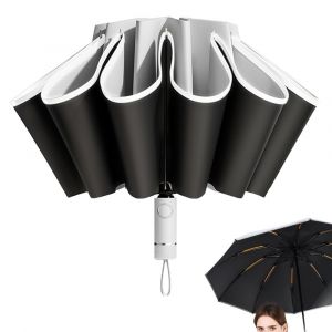 Parapluie pliant invers&eacute; coupe-vent avec protection UV et fonction d'ouverture/fermeture automatique - Neuf