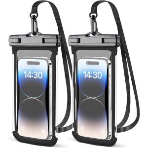Kal-Pochette Étanche [Lot De 2] Sac Étanche Corps Sans Couture 3d Ipx8 Coque Étanche Smartphones Pour Iphone 15/14/13/12/11 Pro Max Galaxy S22/S21/S20, Huawei P50 Pro Jusqu'¿ 7.2 Pouces - Neuf