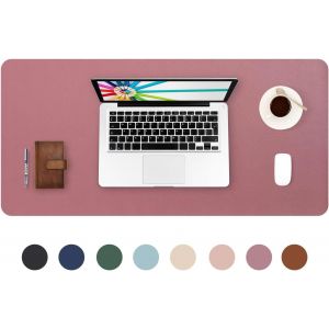 DDA-Sous-Main Bureau, Tapis de Bureau, Tapis de Clavier et Souris, Tapis de Portable, Pad Écriture, Mouse Pad, pour Bureau/Maison/Gaming, PU Étanche + Suède Antidérapant 70 x 35cm (Rose Foncé) - Neuf