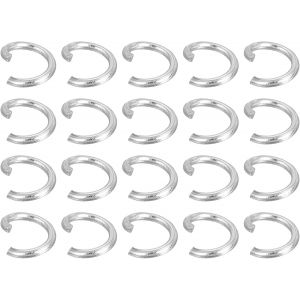 Eryi-200pcs Anneaux Brisés Ouverts, 4,5mm Anneaux En Acier Inoxydable, Anneaux Divisés En Forme De Cercle Pour La Fabrication De Bijoux, Réparation De Colliers, Argenté - Neuf