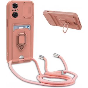 Trahoo-Coque Avec Cordon Pour Nova Y72,Collier Pour Étui Colliers De Cellulaire Réglable Corde Silicone Souple Case,Protection De La Caméra,Support,Porte Cartes - Pink - Neuf