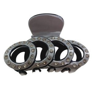 Promotion ! Pince Crabe Créateur 'arégonde' Gris (Strass) - 60x35 Mm - Neuf