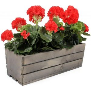 Jardini&egrave;re En Bois Pour Balcon-400 X 180 X 150 Mm-Gris - Neuf
