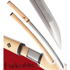 Fudoshin - Shirasaya Forge Bois Naturel Damas - S51S Epee Sabre D&eacute;coration - Neuf