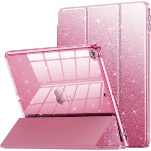 ELVORIX-&Eacute;tui pour iPad 6e/5e g&eacute;n&eacute;ration 9,7"" 2018/2017, iPad Air 2/Air 1&egrave;re jolie coque de protection transparente &agrave; paillettes pour enfants, filles, femmes, avec porte-crayon (rose) - Neuf