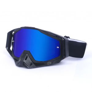 Lunettes De Sport De Plein Air, Ski, Moto, Equitation, Anti-Poussiere, Coupe-Vent, Moto, Velo, Lunettes De Soleil Pour Hommes Et Femmes, Monture Noire, Nez Noir, Verres Bleus - Neuf