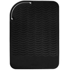 Kal-Pochette De Tapis De Voyage En Silicone Résistant À La Chaleur Pour Fer Plat En Titane, Fer À Lisser Professionnel Et Bigoudi 2 En 1, Baguette À Friser, Vague De Tige, Outils De Fer À Friser - Neuf