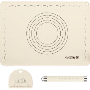 AYUHR-Tapis Silicone Patisserie,Tapis Patisserie,Tapis Patisserie Pour étaler la Pate,Tapis de Cuisson,Tapis Patisserie Pour Biscuits, Pizza, Pain, Fondant | 50x70cm - Neuf