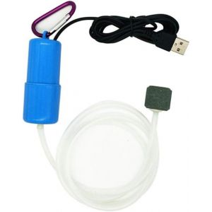 (Bleu) Mini pompe à air USB pour aquarium, pompe à oxygène ultra silencieuse, petit générateur d'oxygène pour aquarium avec pierre à air et tube en silicone - Neuf