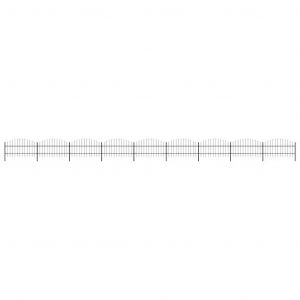 Prolenta Premium - Clôture De Jardin Avec Dessus En Forme De Lance En Acier 1603,5 X 100 Cm Noir - Neuf