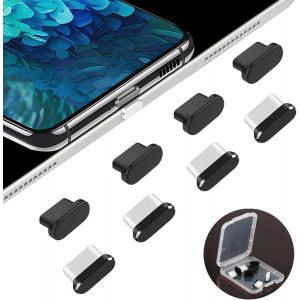 KALANKA-Lot de 8 bouchons anti-poussière USB C pour Samsung Galaxy Google Pixel MacBook Xiaomi Redmi Nokia OPPO Find Motorola Moto DOOGEE Blackview et tous les smartphones et tablettes de type C Noir - Neuf
