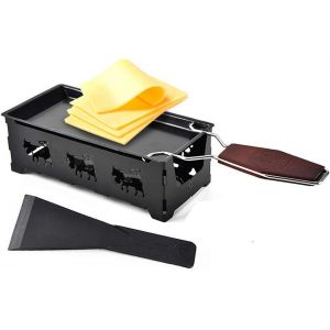 Mini Raclette Pliable Noire Portable avec Spatule - Neuf