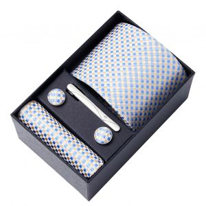 6 Pièces/Ensemble De Boutons De Manchette Carrés De Poche Pour Cravate, Coffret Cadeau, Charme Masculin, Tissu En Fausse Soie, Couleurs Vives, Cravate D'affaires, Accessoires Pour Hommes, Coffret Cadeau-2 - Neuf