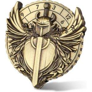 Eryi-Épée Ailée Roulette Dés Spinner, 7-En-1 Métallique Spinner De Dés Dnd, Gyroscope Du Bout Des Doigts, Cadeaux D&d Avec Sacs Cadeaux Logo Dragon, Jeu De Rôle, Accessoires De Jeu De Société, Bronze - Neuf