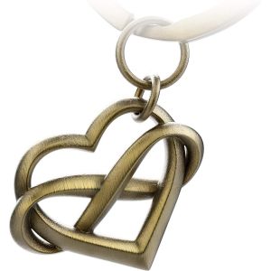 Kal-Porte-Cl&eacute;s En Forme De Coeur Avec Signe De L'infini &laquo; Infinite Love &raquo; - Pendentif Infini Avec Coeur Pour Petite Amie, Petit Ami, Couple, Porte-Bonheur - Je T'aime Pour Toujours, Bronze, 1 - Neuf