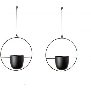 ASFASFq-Suspension Plante, Pot de Fleur Suspendu, 2 Pièces Pot de Fleurs en Métal Suspendu, Pots de Fleurs Suspendus pour Plantes d'intérieur et d'extérieur - Neuf