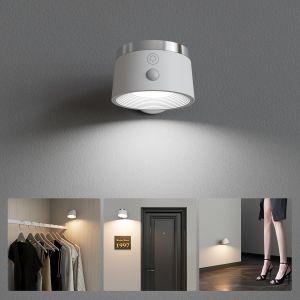 Taye-C Applique Murale Led Sans Fil Avec D&eacute;tecteur De Mouvement-Fonctionne Avec Piles-3 Couleurs-Rotation &Agrave; 360&deg;-Pour Couloirs,Salons,Escaliers - Neuf
