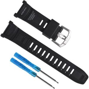 Kal-Bracelet De Montre De Sport En Résine Compatible Avec Casio Protrek Prg130 Prg130-1v Prw1500 Prw1500-1y Prw1500-1v Prw1500j-1 Bracelet De Montre De Sport Pour Homme - Neuf