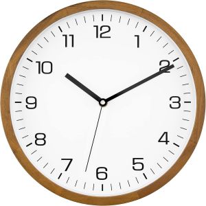 ERYI-30 Cm Horloge Murale Bois- Silencieux Sans Tic-Tac - Horloge À Quartz De Qualité Alimentée Par Pile - Chiffres Faciles À Lire - Pour Cuisine, Salon, Chambre À Coucher, Bureau À Domicile - Neuf