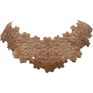 Kal-Col En Dentelle Brodée Col En Dentelle Appliqué Fleur Dentelle Patchs Brodés Amovibles Encolure En Dentelle Col Élégant Insert De Col Femme Col Pour Couture Curry Taille Unique - Neuf
