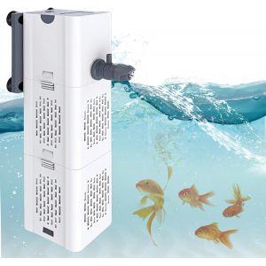 Letnerny-Filtre Intérieur D'aquarium 6 W 500 L/H Avec 4 Éponges Filtrantes, Filtre De Réservoir De Poisson Ultra Silencieux 3 En 1, Filtre Intérieur Réglable Pour 30 À 80 L D'eau De Poisson Et Réserv - Neuf