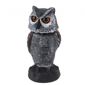 Leurre en plastique en forme de hibou &agrave; t&ecirc;te secou&eacute;e pour effrayer les oiseaux, &eacute;pouvantail, fausse chouette, d&eacute;coration de jardin ext&eacute;rieur - Neuf