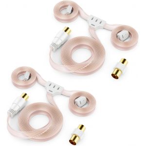 2 Pi&egrave;ces FM AM UKW Antenne Dipole Antenne Int&eacute;rieure Antenne Connecteur Coaxial 75 Ohms R&eacute;cepteur HiFi St&eacute;r&eacute;o Syst&egrave;me Tuner FM Antenne Radio - Neuf