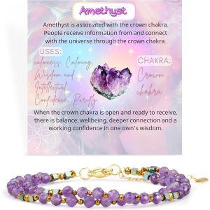 Eryi-Bracelet Femme De Pierre Naturelle Perles, Cristal 4mm Perle Pierres Précieuses Bijoux Femme Cadeau - Neuf