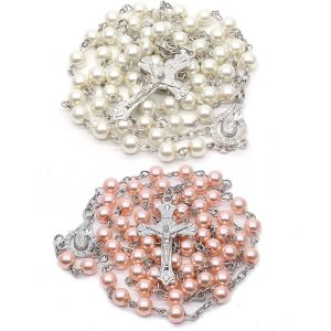 Kal-Lot De 2 Chapelets Catholiques Pour Communion Avec Croix Rétro Pour Femme Aaa Zircon Croix Pendentif Croix Chaîne Femme Baptême Communion Mariage Communion Fête, /, Imitation De Perles De - Neuf