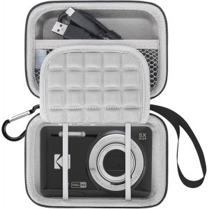 &Eacute;tui de Transport Cam&eacute;ra pour Appareil Photo Kodak PIXPRO FZ55/FZ45/FZ53/FZ43 16MP Digital Camera,Video Vlogging Camera Trave Bag,Sac en Filet pour Batteries,Noir+Gris - Neuf