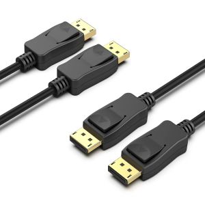 C&acirc;ble Displayport Vers Displayport 1,8 M, 2 Paquet C&acirc;ble Dp Vers Dp M&acirc;le Vers M&acirc;le, Cordon Plaqu&eacute; Or, Prend En Charge 4K@60Hz, 2K@144Hz Compatible Pour Lenovo, Dell, Hp, Asus Et Plus - Neuf