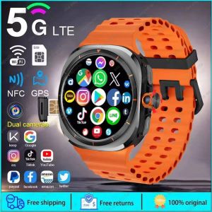 2025 Nouvelle Montre Intelligente 4G/5G Sim Complet Netcom Wifi Nfc Gps 32Gb Montres Pour Homme 32Gb Stockage Hd Cam&eacute;ra Smartwatch Pour Ios/Android.Orange. - Neuf