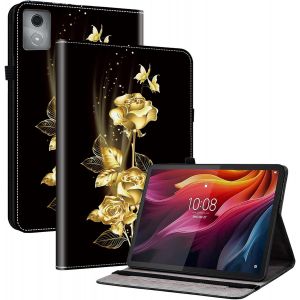 Naeryut-&Eacute;tui Pour Lenovo Tab K11 Plus Tb352fu (11,45 Pouces) Pu Cuir Housse Flip Coque Rose D'or Motif Avec Support Portefeuille Protection Cas 02 - Neuf