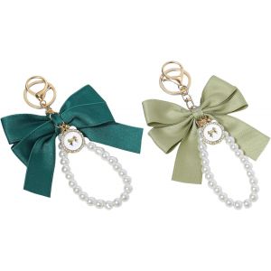 KAL-Pendentif En Forme De Bol En Forme De Noeud Pour Femmes Et Filles - Accessoire Mignon Pour Femme - Pendentif Bol - Pendentif Pour Sac &Agrave; Main (Vert Herbe Et Vert), Vert, L - Neuf