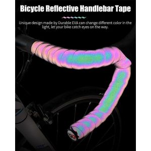 Ruban De Guidon De Vélo Réfléchissant De Qualité Eva Antichoc Vélo Vélo Ruban De Guidon Enveloppant Avec Bouchons De Guidon Accessoires De Vélo - Neuf
