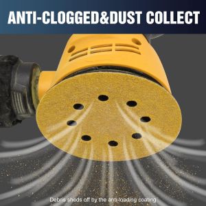 Disque Poncage 125mm Grain 60 Papier Poncer 100pcs Disques Abrasif pour Ponceuse Excentrique Papier de Verre - Neuf