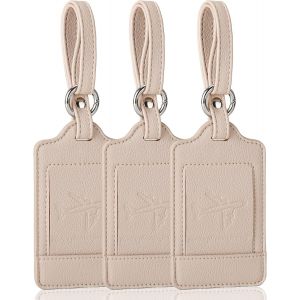 KALANKA-3 Pi&egrave;ces Etiquette Valise, Etiquette Bagage Valise, Voyage Avion, cuir PU, Durable, Esth&eacute;tique, aide &agrave; l' Identification, Protection de la vie Priv&eacute;e - Neuf