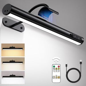 Ulteronixshop-Lampe Murale Sans Fil, 4000mAh Applique Murale LED Sans Fil &agrave; T&eacute;l&eacute;commande, Lumiere Rechargeable USB, Magn&eacute;tique Eclairage pour Tableaux, Salle de Bain, Miroir, Vitrines, Int&eacute;rieure, Ch - Neuf