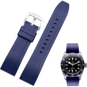 Eryi-Bracelets De Montre En Caoutchouc Fluoré Doux Durable 19mm 20mm 21mm 22mm Fkm À Libération Rapide Plongée Style Bracelet De Remplacement Pour Femme Homme - Neuf