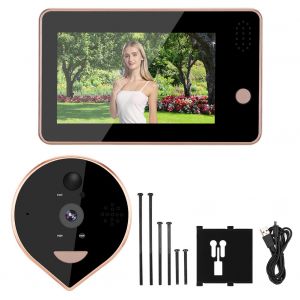 Sonnette video intelligente avec ecran couleur de 4,3 pouces et detection de mouvement PIR - Neuf