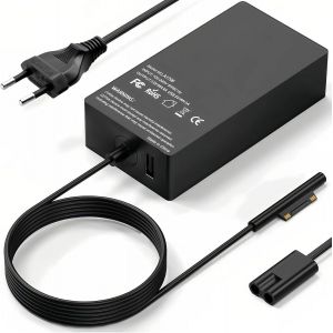 65W Surface Pro Ordinateur Portable Chargeur for Microsoft Surface Pro 8/X/7/6/5/4/3,Surface Book 2/1, Surface Laptop 5/4/3/2/1 Studio,Compatible 65W Microsoft Chargeur,USB Type A 2 Pin NA - Neuf