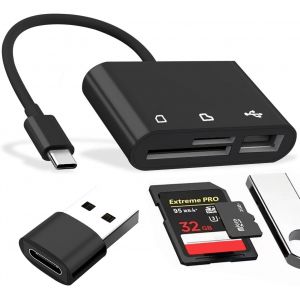 KAL-Lecteur Carte Sd Usb C Adaptateur Carte Sd Carte Sd Switch,Lecteurs De Carte Mémoire Externes Lecteur De Carte Sd Usb Avec Otg Pour Sd/Mmc/Microsd/Tf/Sdxc/Sdhc/Micro Sdhc/Micro Sdxc - Neuf