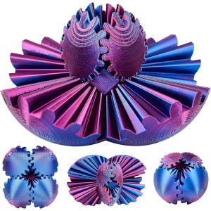 KAL-Gear Ball, Boule De Vitesse Imprimée 3D, Spin Ball Cube Fidget Toy, Steampunk Whirling Wonder Fidget Ball, Gear Sphere Stress Ball, Jouet Sensoriel Pour Soulager Le Stress Et L'Anxiété (D) - Neuf
