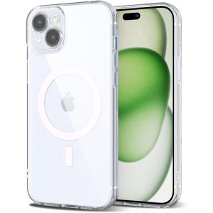 SJZG-Pour Iphone 15 Coque Compatible Avec Magsafe, Transparente Magn&eacute;tique Protection De L'Objectif Etui Housse, Pleine Silicone Cover, Coque Mat Translucide Mince Antichoc, Transparent - Neuf
