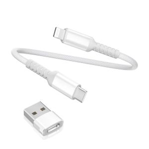 C&acirc;ble Chargeur USB C vers Lightning 0.3M avec Adaptateur USB A,Cordon d'Alimentation Type C PD Charge Rapide pour iPhone 11 12 13 Mini Pro Max XR SE 3 2021 14 10 iPad 8 9 Airpods 1 2 3 - Neuf