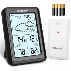 Thermom&egrave;tre sans fil pour l'int&eacute;rieur et l'ext&eacute;rieur avec 3 capteurs &agrave; distance, thermom&egrave;tre, hygrom&egrave;tre, num&eacute;rique, moisissure, moisissure, chaleur, r&eacute;tro&eacute;clairage 10 secondes - Neuf
